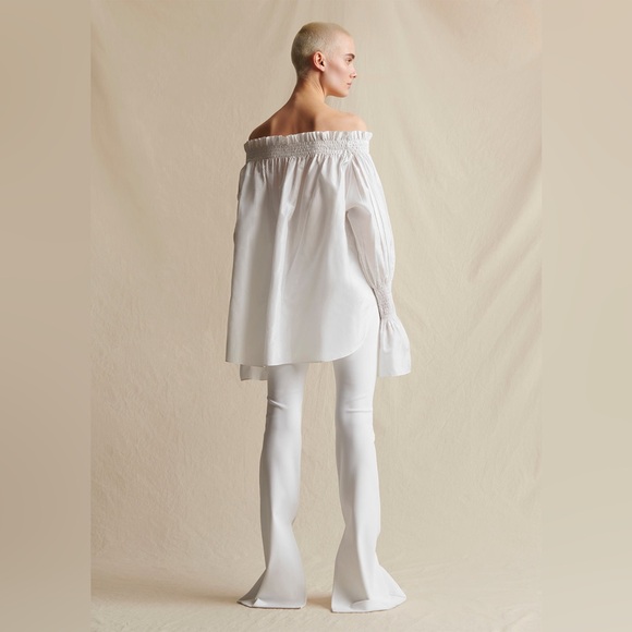 Adam Lippes Eva Flare Pant In Bonded Neoprene - Picture 2 of 8